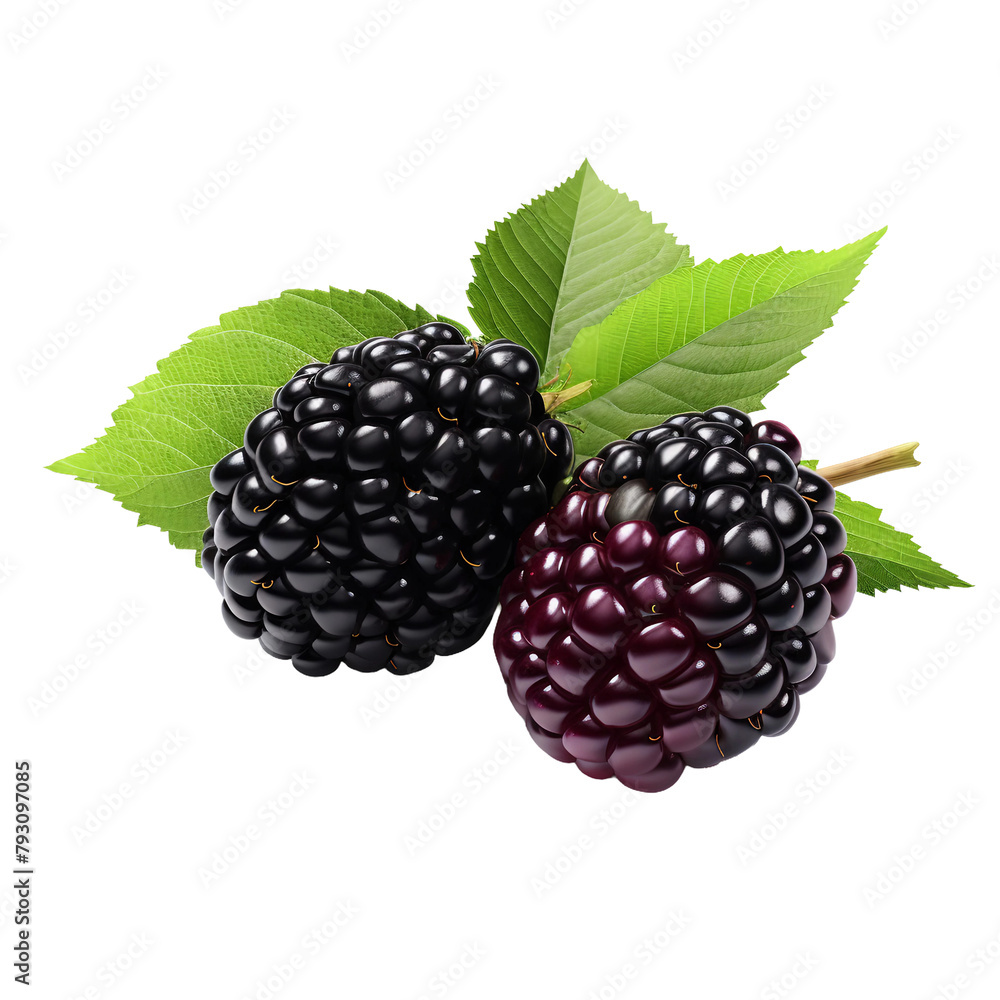 blackberry isolated on white Generative AI blackberry isolated on white Generative AI
