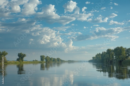 Major flood river going out of banks rain water nature disaster weather storm climate change damage danger emergency situation insurance damaged land surface global warming destruction terror