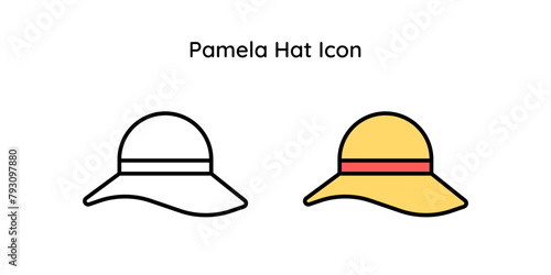Pamela Hat vector icon line and line color style