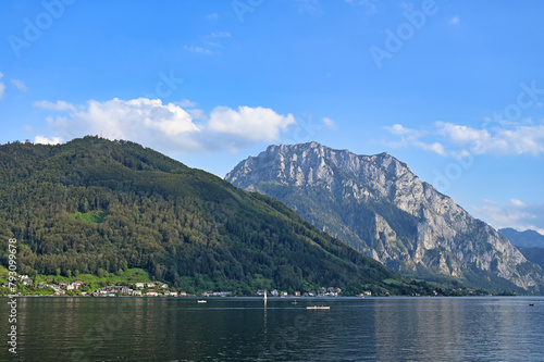 Lake Traun Traunsee and mountains landscapes Austria summertime