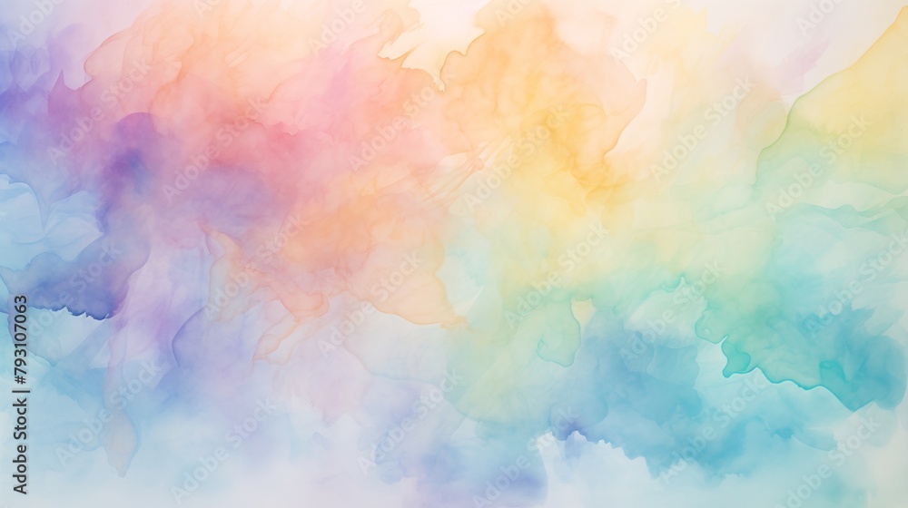 Abstract Watercolor Background With Soft Pastel Hues and Fluid Texture