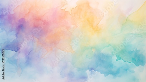 Abstract Watercolor Background With Soft Pastel Hues and Fluid Texture photo