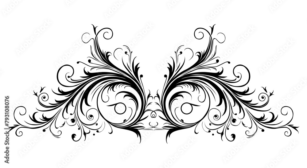Calligraphic floral design elements and page decoration. Elements to embellish your layout Calligraphic floral design elements and page decoration. Elements to embellish your layout