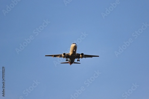 Beautiful airplane in the sky. High quality photo