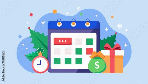 A budgeting app featuring a holiday countdown timer reminding you to set aside a certain amount of money each day in preparation for the big