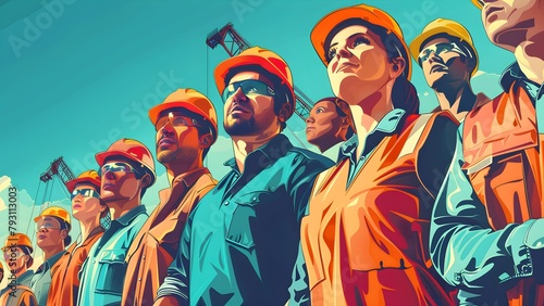 group of workers in a factory