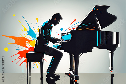 illustration of a pianist at a concert photo