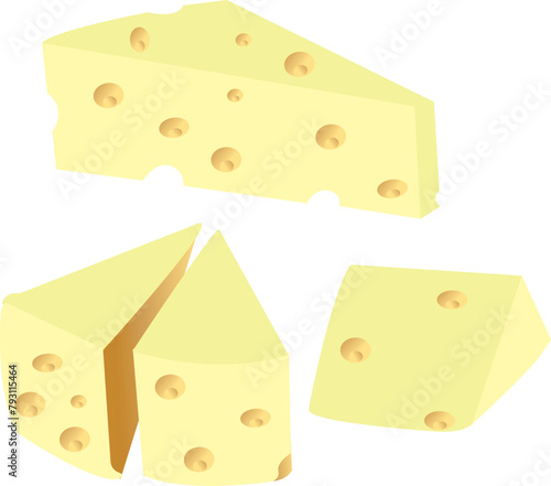 Cheese flat icon. Cheese with holes isolated on white background.