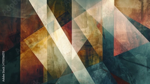 Layered Geometric Shapes in MixedMedia Style An Abstract of Depth and Complexity