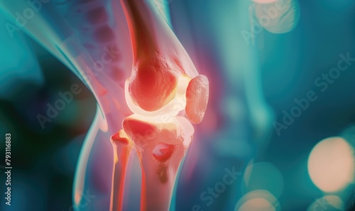 Close up of the knee joint. Knee pain