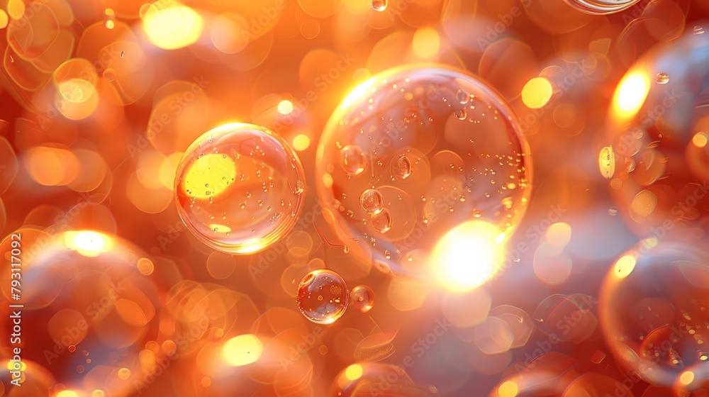 A collection of bubbles hovering above each other in the air, adorned with numerous water droplets A collection of bubbles hovering above each other in the air, adorned with numerous water droplets