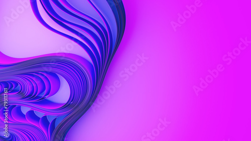 Violet layers of cloth or paper warping. Abstract fabric twist. 3d render illustration © garrykillian