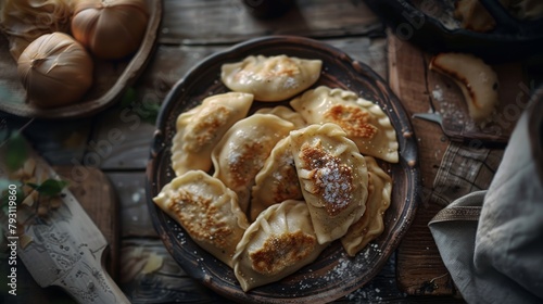 pierogi, food photography, 16:9