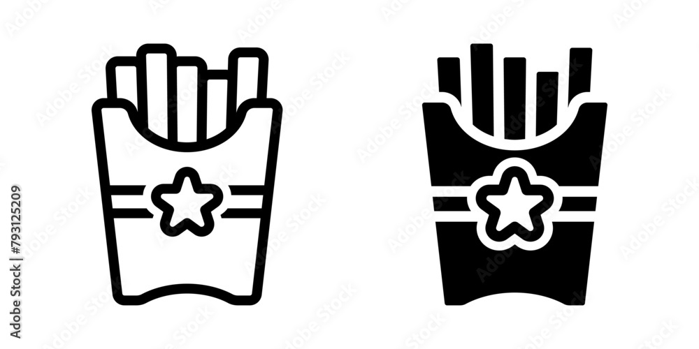 Obraz premium french fries icon set. flat illustration of vector icon
