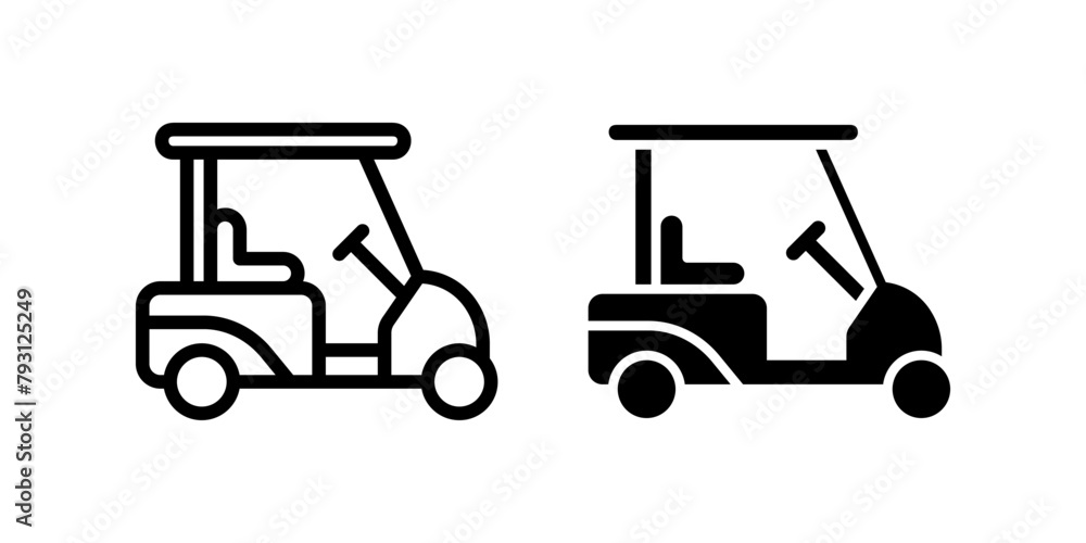 Golf cart icon set. flat illustration of vector icon