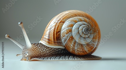 Snail on a gray background.