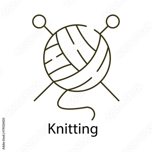 Knitting Vector Icon Design Icon representing the art of knitting.