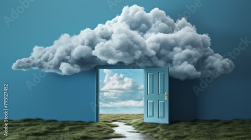b'Doorway to a Cloudy Sky'