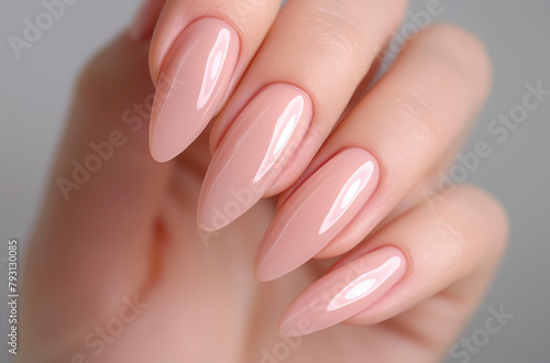 Manicure and hand care concept. Shiny nails.