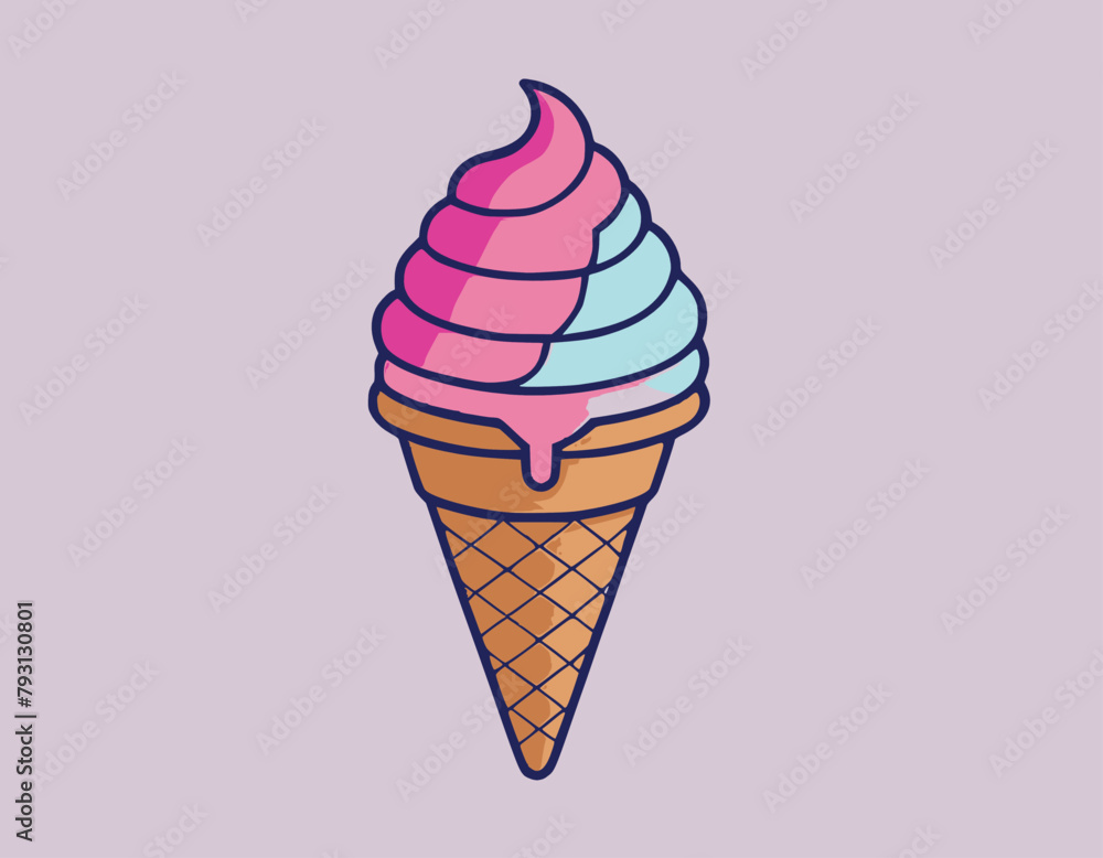 Ice Cream Cone Cartoon Vector Icon Illustration. Sweet Food Icon Concept Isolated Premium Vector. Flat Cartoon Style
Ice Cream Cone Cartoon Vector Icon Illustration. Sweet Food Icon Concept Isolated Premium Vector. Flat Cartoon Style