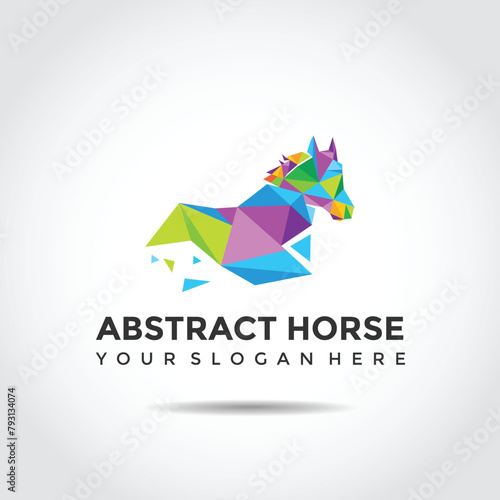 Abstract Horse Logo template. Polygon style. Vector Illustrator