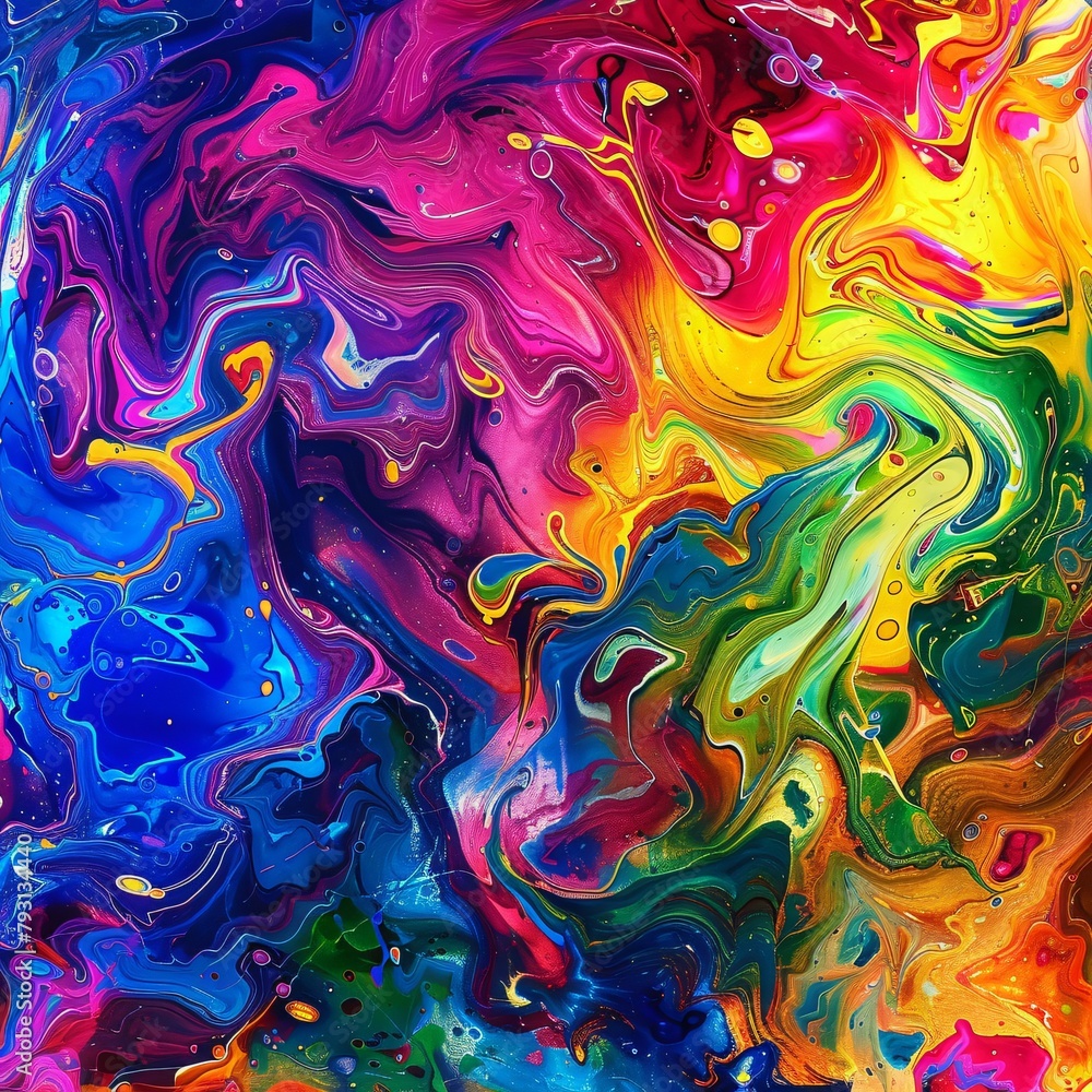 Swirling colors of paint in dynamic abstract design Swirling colors of paint in dynamic abstract design