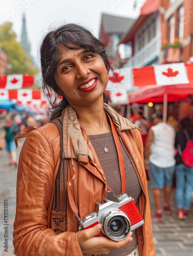 Canada Day joy: A woman cap...