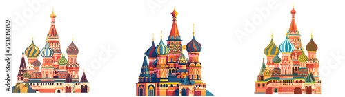 Iconic Landmark Building like St. Basil’s Cathedral isolated on a white background, png photo