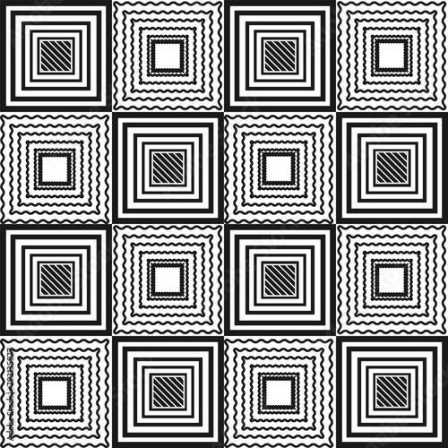 Seamless pattern with hypnotic squares. Version No. 2. Graphic design. Vector illustration