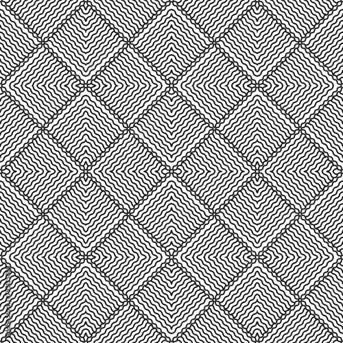 Seamless pattern with intersecting wavy lines. Graphic design. Vector illustration