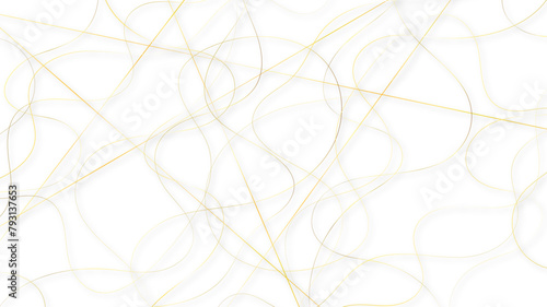Colorful random pattern line stroke on a transparent background. Decorative golden pattern with tangled curved lines. Random chaotic lines abstract geometric pattern vector background.	
