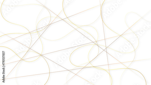 Random chaotic golden line for design element. Simple golden scribble lines backdrop minimal style background for website banner design.