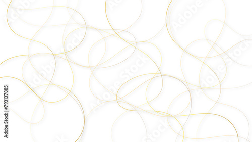 Random chaotic golden line for design element. Simple golden scribble lines backdrop minimal style background for website banner design.