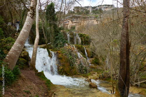 Orbaneja del Castillo waterfall in the province of Burgos, autonomous community of Castilla y León (Spain), Pahora region. 