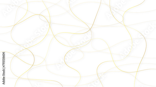 Colorful random pattern line stroke on a transparent background. Decorative golden pattern with tangled curved lines. Random chaotic lines abstract geometric pattern vector background.	
