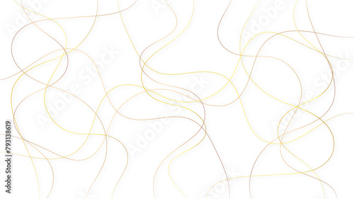 Colorful random pattern line stroke on a transparent background. Decorative golden pattern with tangled curved lines. Random chaotic lines abstract geometric pattern vector background.	
