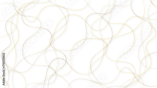 Colorful random pattern line stroke on a transparent background. Decorative golden pattern with tangled curved lines. Random chaotic lines abstract geometric pattern vector background.	
