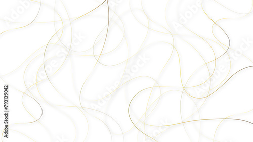 Colorful random pattern line stroke on a transparent background. Decorative golden pattern with tangled curved lines. Random chaotic lines abstract geometric pattern vector background. 