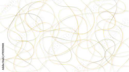 Colorful random pattern line stroke on a transparent background. Decorative golden pattern with tangled curved lines. Random chaotic lines abstract geometric pattern vector background.	
