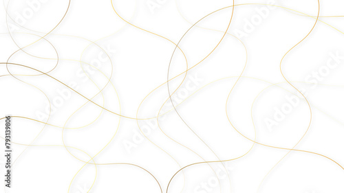 Colorful random pattern line stroke on a transparent background. Decorative golden pattern with tangled curved lines. Random chaotic lines abstract geometric pattern vector background.