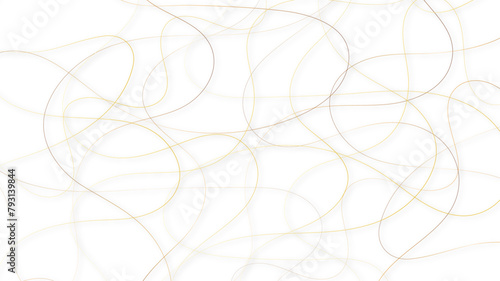 Colorful random pattern line stroke on a transparent background. Decorative golden pattern with tangled curved lines. Random chaotic lines abstract geometric pattern vector background.