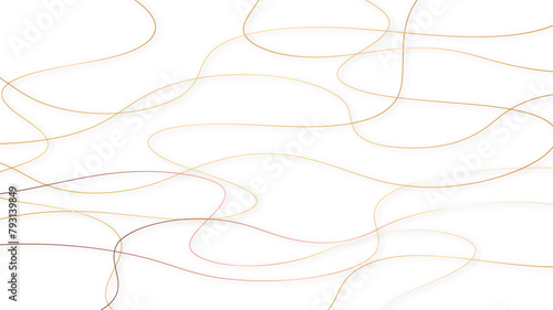 Colorful random pattern line stroke on a transparent background. Decorative golden pattern with tangled curved lines. Random chaotic lines abstract geometric pattern vector background.