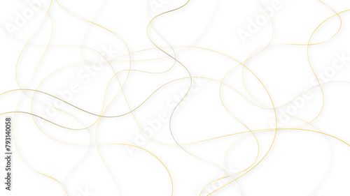 Colorful random pattern line stroke on a transparent background. Decorative golden pattern with tangled curved lines. Random chaotic lines abstract geometric pattern vector background.