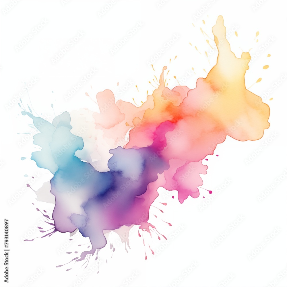 Abstract Colorful Watercolor Splash Artistic Background Illustration