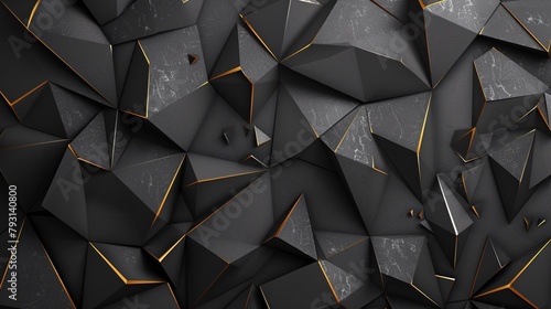 Abstract artwork presents a triangle geometric background. Graphic design emphasizes shape texture.