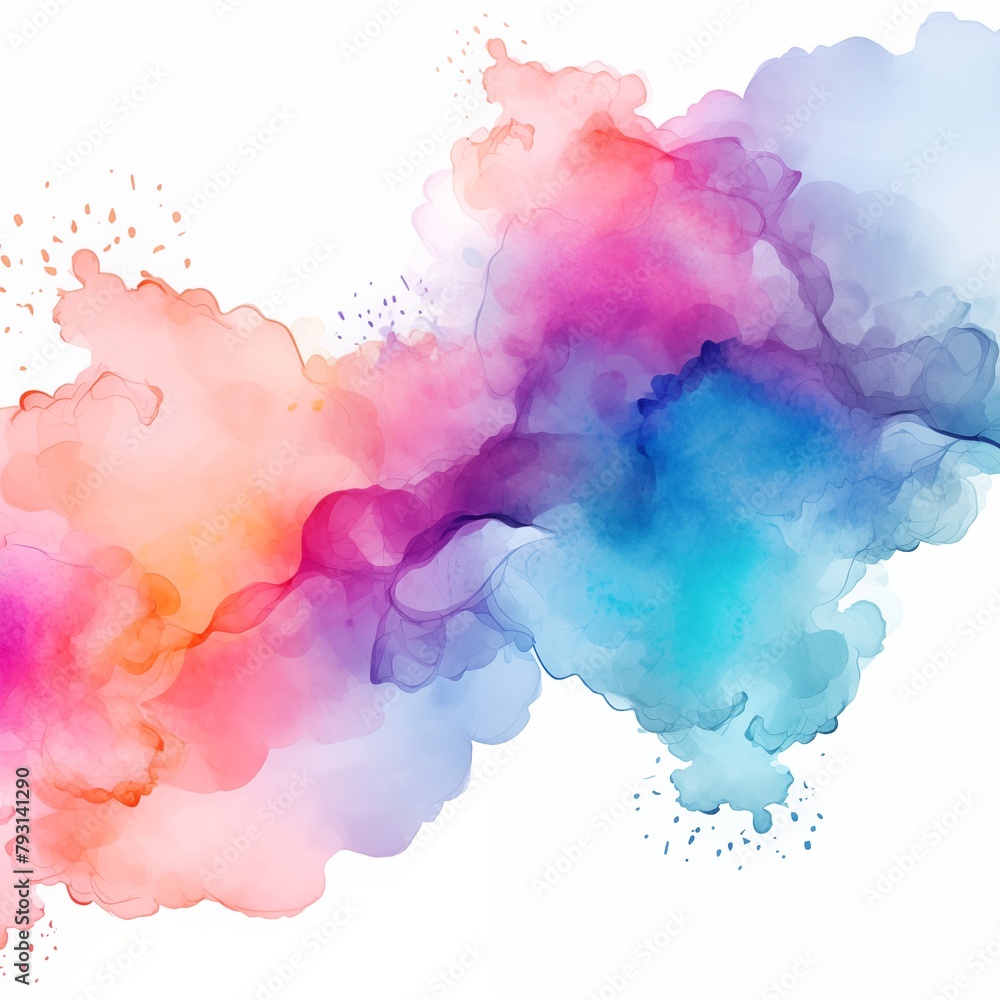 Vibrant watercolor ink splash blending on an abstract background