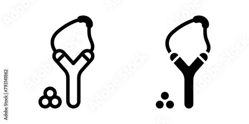 Slingshot icon set. flat illustration of vector icon