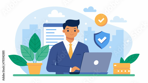 A young professional reviewing his employers benefits package paying special attention to the insurance coverage provided as he plans to