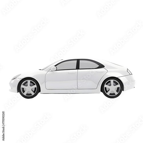 Sleek white sports car isolated on a clean white background, png. © CG_Lokesh_Stock