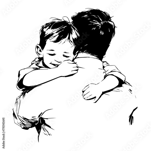 Image of a loving father and child which is probably his son Enjoying intimate moments